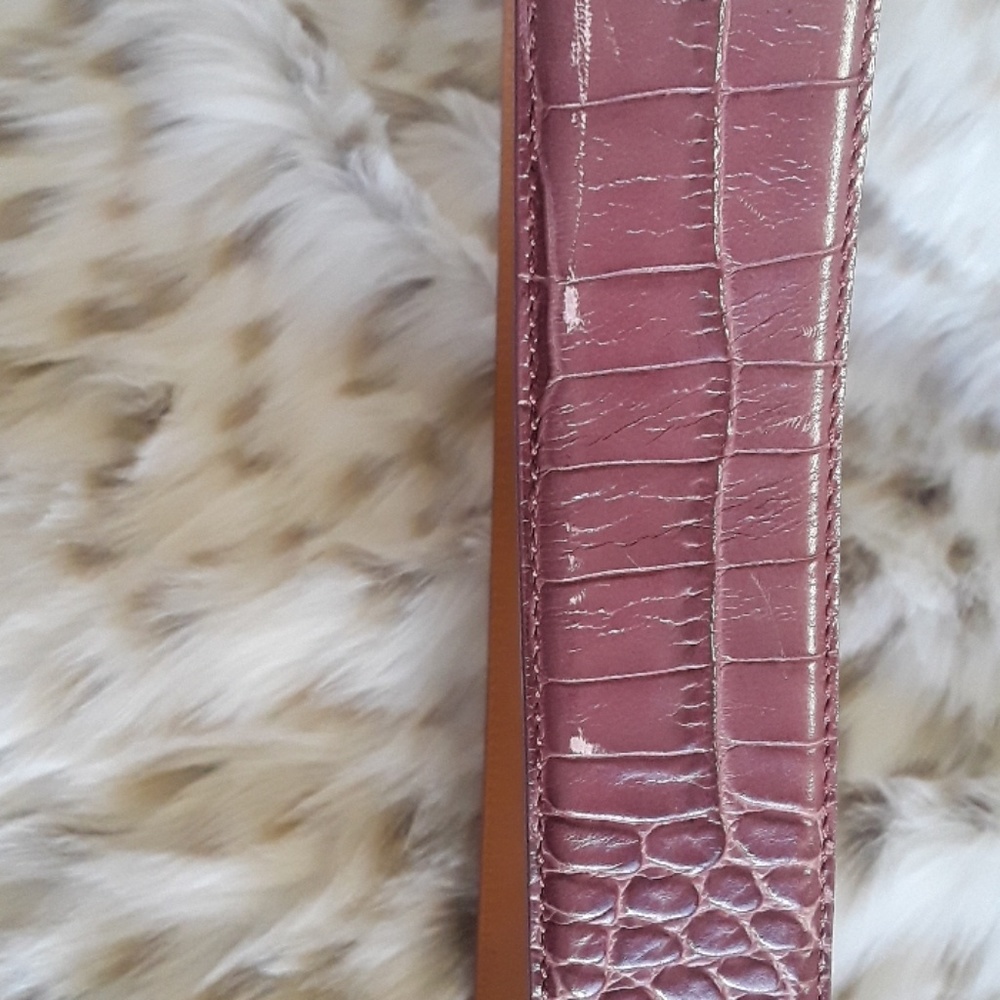 Ralph Lauren Lauren purple pink croc Belt - Picture 6 of 8
